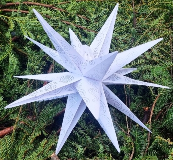 weiß Design 18 Arm faltbarer Außenstern ca. 60 cm !